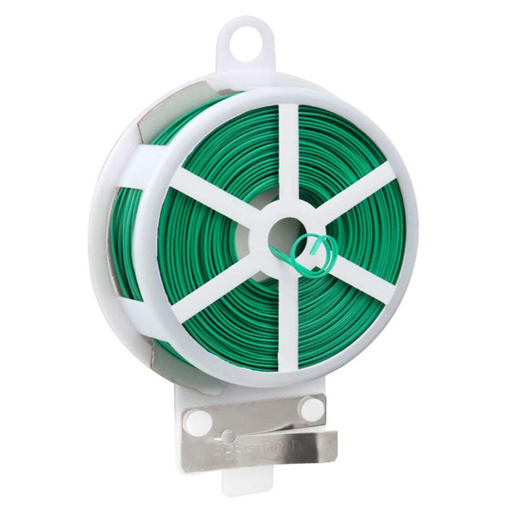Garden Plant Green Ties Reusable Eco-friendly Nice Plastic Coating 100 meters/328 Feet Twist Ties with Cutter Tie Wire Gardening