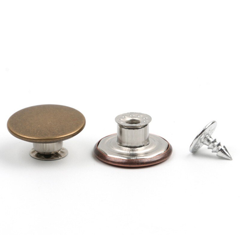 10pcs Snap Fastener Metal Pants Button Adjustable Free Sewing Buttons for Clothing Jeans Waist Button Buckle 17mm