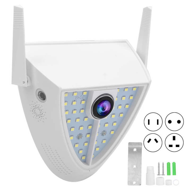 Wi-Fi Camera 1080P WiFi Camera 44 Lights Courtyard Monitor 2‑Way Audio Full‑Color Nigh IP65 Waterproof 100‑240V