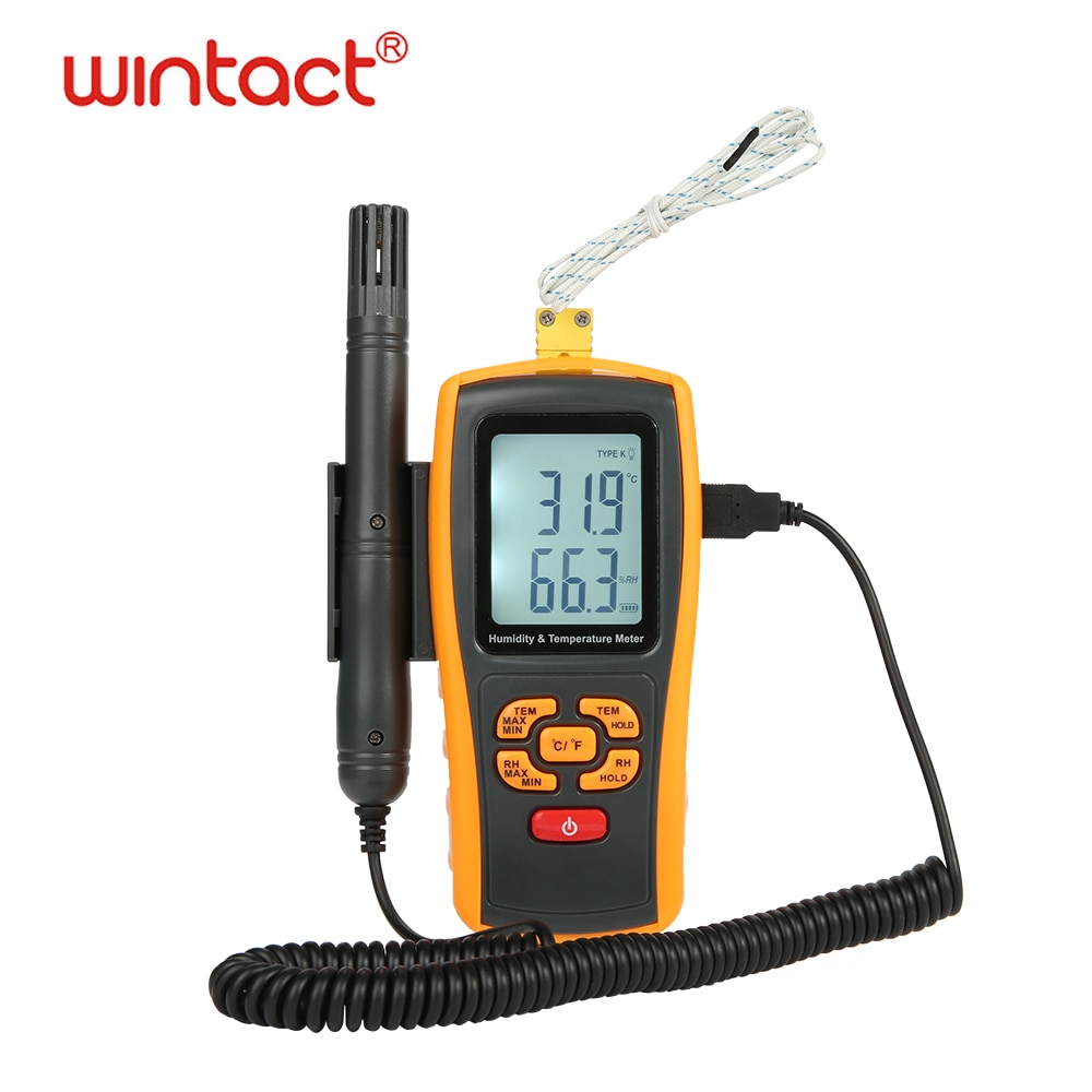 Digitale Psychrometer Thermo-Hygrometer Met Type K Thermokoppel Dauwpunt En Natte Bol Temperatuur Hygrometer