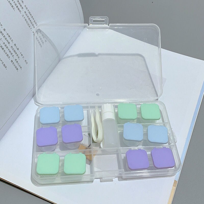 Willekeurige Kleur! Gomaxiygirl Contact Lens Case Travel Kit Dragen Draagbare Kleine Clear Brillen Zak Container Soak Opslag