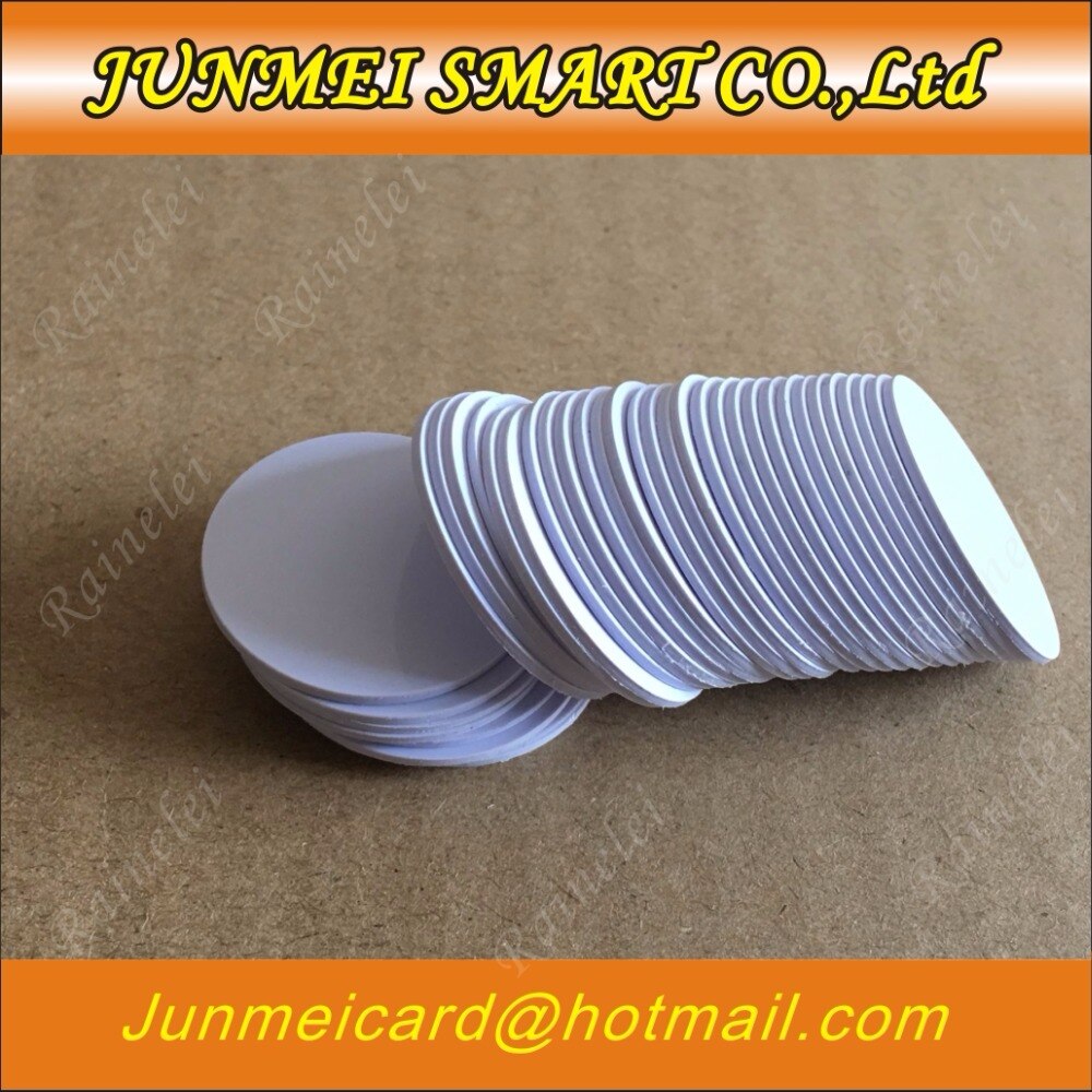 Nfc 215 kort pvc rund tag dia 25mm nfc forum type 2 tag til tagmo højtydende nfc kort