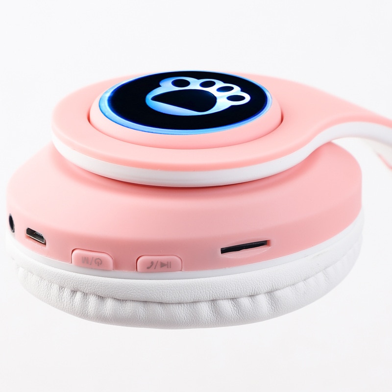 Wireless Cat Ear Headphones Bluetooth Headset LED Lights Earphone For Kids Girl Ear Noise Cancelling Headphones Headset