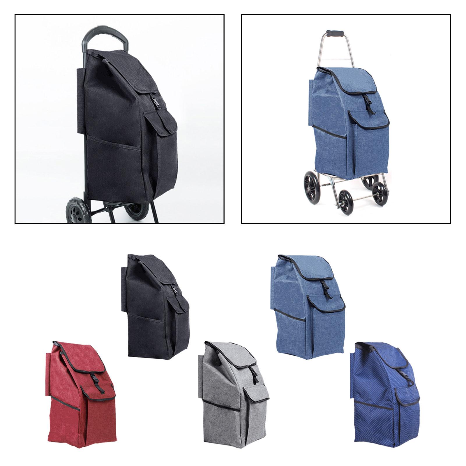 Ersättningsväska för shoppingvagnar med stor kapacitet, avtagbar hopfällbar handvagnsväska för hushållskontor, köksvagn