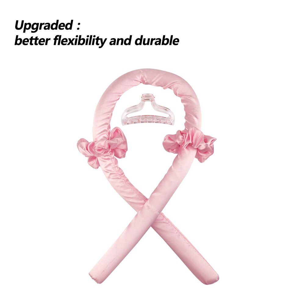 Wysokiej jakości jedwab pianka Curling Rod z klipsem miękka opaska nieopalany loki spania wstążka wałki do włosów narzędzia do stylizacji włosów DIY: Upgrade Pink