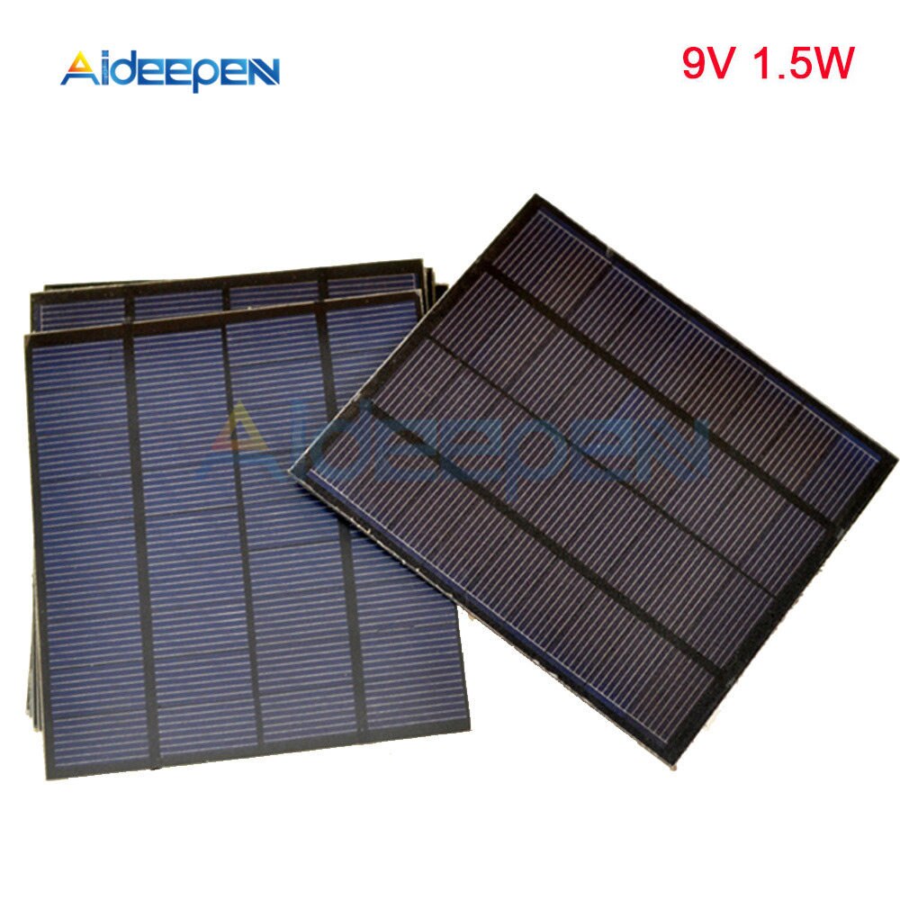 Solpanel 0.05w 0.6w 1w 1.5w mini solcelleanlæg diy til solceller batteri mobiltelefon oplader 0.5v 6v 9v hjemmebelysning: 9v 1.5w