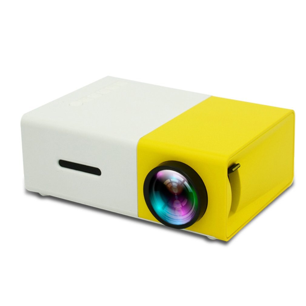 YG300 LED Mini Projector 320x240 Pixels Supports 1080P YG-300 HDMI USB Audio Portable Projector Home Media Video player: Yellowish white US