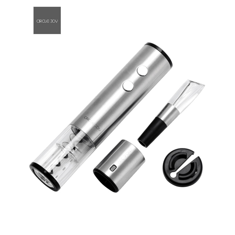 Circle Joy Electric Bottle Opener Stainless Steel Mini Wine Stopper Wine Decanter Aerator