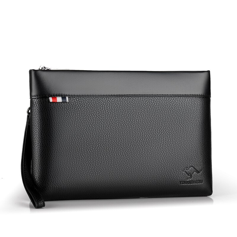 Men's Day Clutch Business Handbag Male Envelop Messenger Bag Casual Travel Bag Multi Functional Man's Bag: Black L