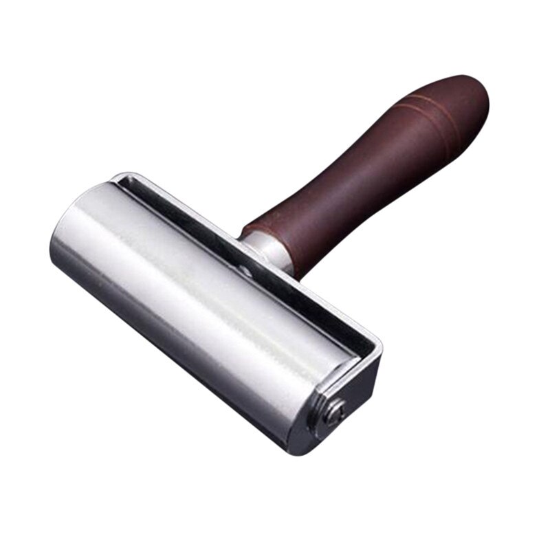 Hand Roller Staal Platte Druk Roller Diy Leer Lege Ondersteuning Apparaat Degelrol Wiellager Lederen Gereedschap: 100mm