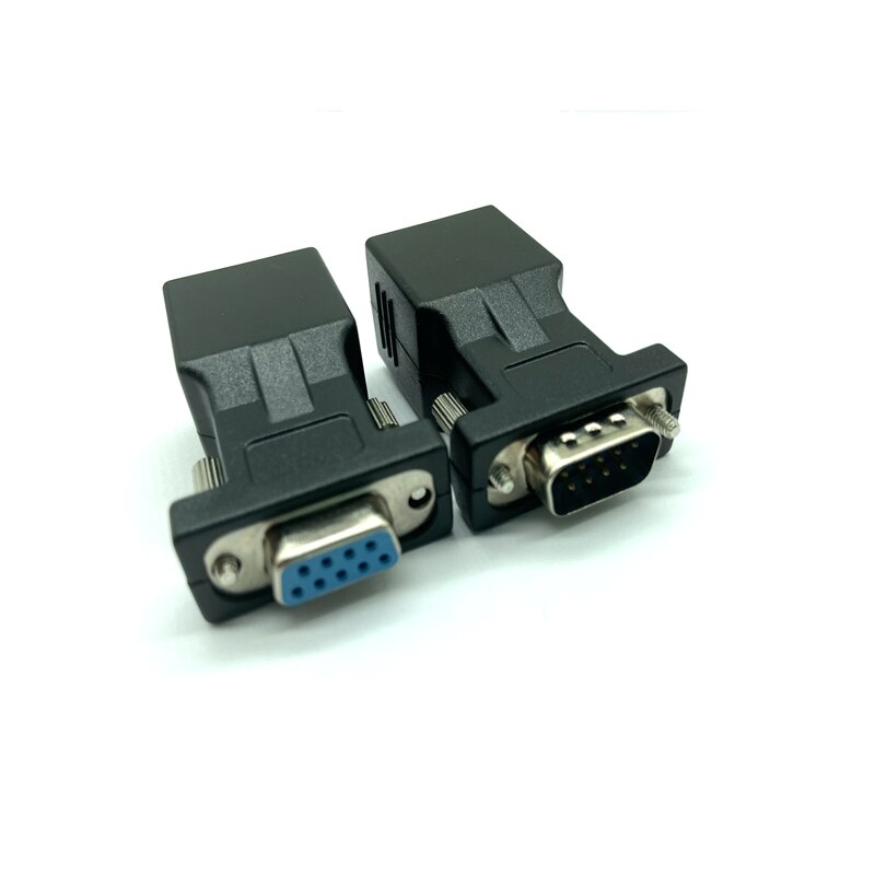 Com port til lan ethernet port konverter  db9 rs232 han hun til  rj45 hun adapter 1 stk kræver ingen ekstern strøm