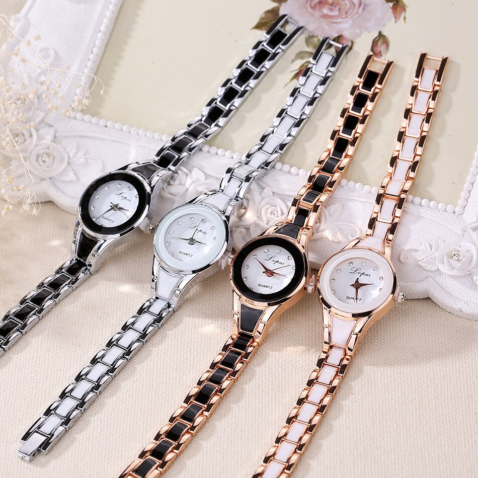 Brand Goedkope Klok Luxe Gouden Zilveren Edelsteen Quartz Horloges Vrouwen Jurk Dames Casual Quartz Horloges