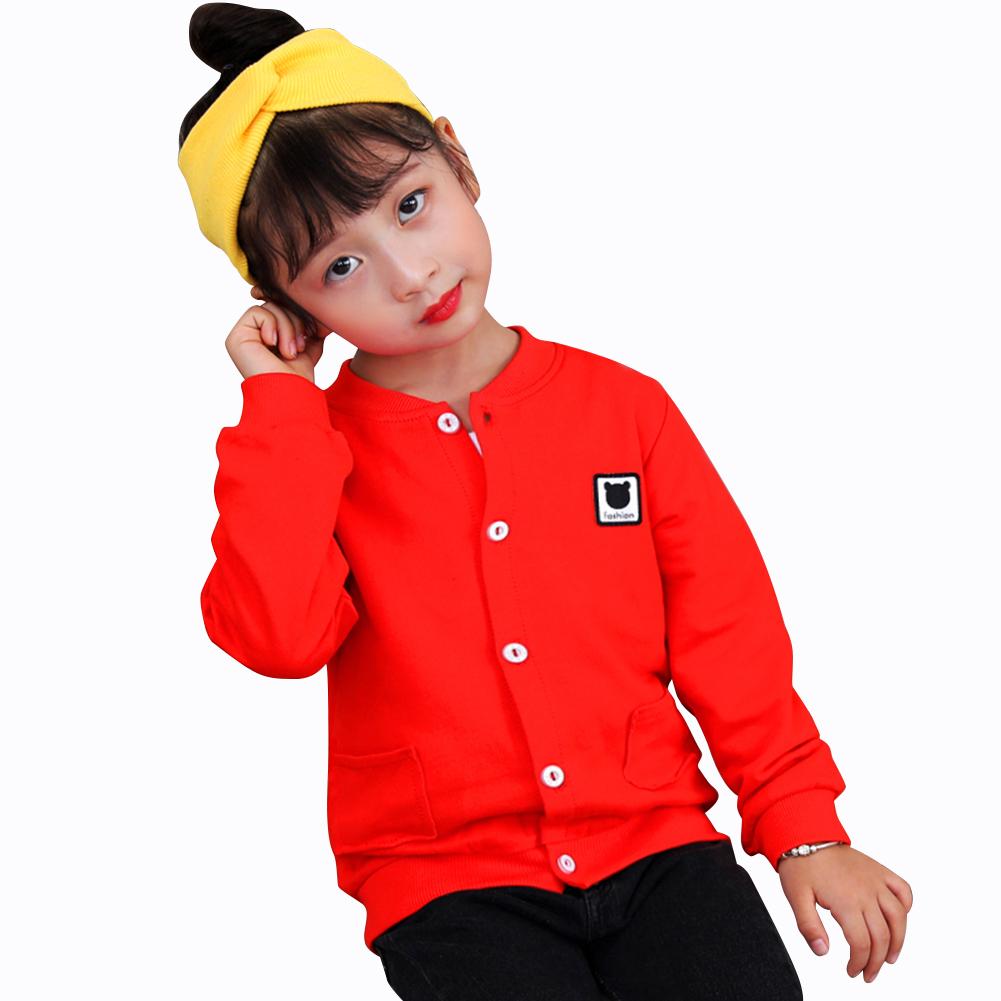 Neue Kinder Streetwear Herbst Winter einreiher Tasche Jacke Kid Junge Mädchen Lange Abschnitt Spleißen Strickjacke Täglichen Tops: Rot / 5T