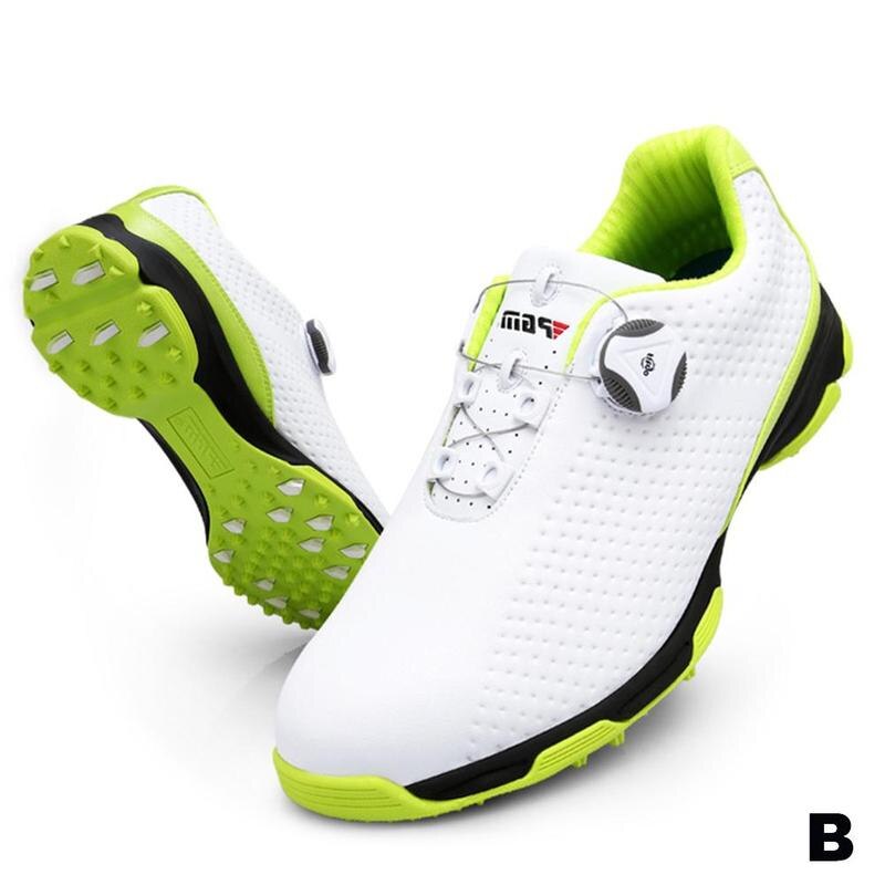 Pgm Golf Herenschoenen Ademende En Waterdichte Schoenen Met Spanschroef Geschikt Zijn Voor Golfers Z0K5: 44-White green