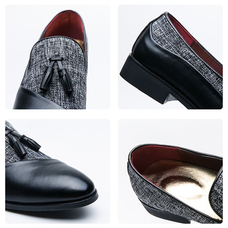 Fotwear Sky Blue Men Dress Shoes Tassel Men Loafers Slip On Men Smoking Shoes Big Size 46 45 Wedding Party Leather Shoes