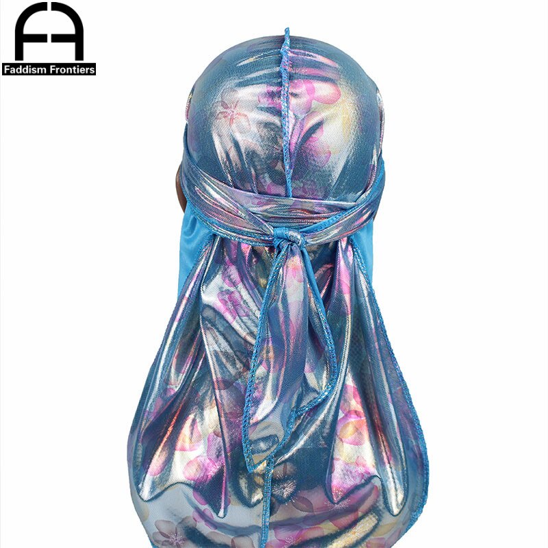 Chapéu de turbante de seda durags ondas gorro de seda durag acessórios para o cabelo longo laço bandana do du rag