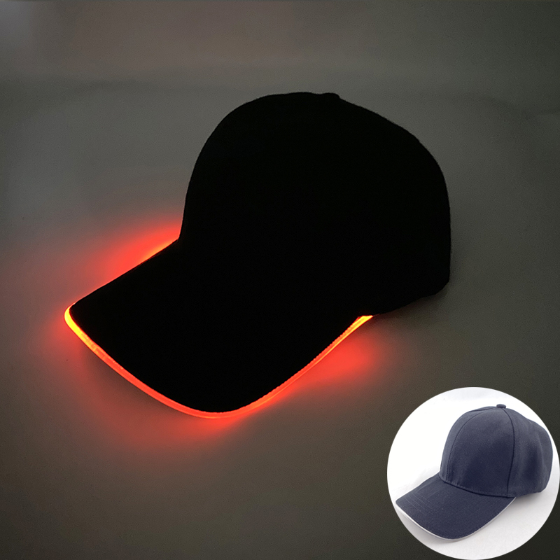 Sombrero de béisbol brillante con luz LED, gorra luminosa de Hip Hop para Rap, DJ, baile, club nocturno, Bar, accesorios de , suministros de sombrero de hip hop de neón: Amarillo fluorescente
