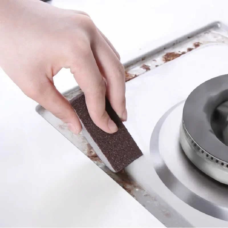 Detergente per spazzole per pulizia cucina, spugna in carborundum da 4 pezzi per rimuovere sporco e ruggine, accessori da cucina