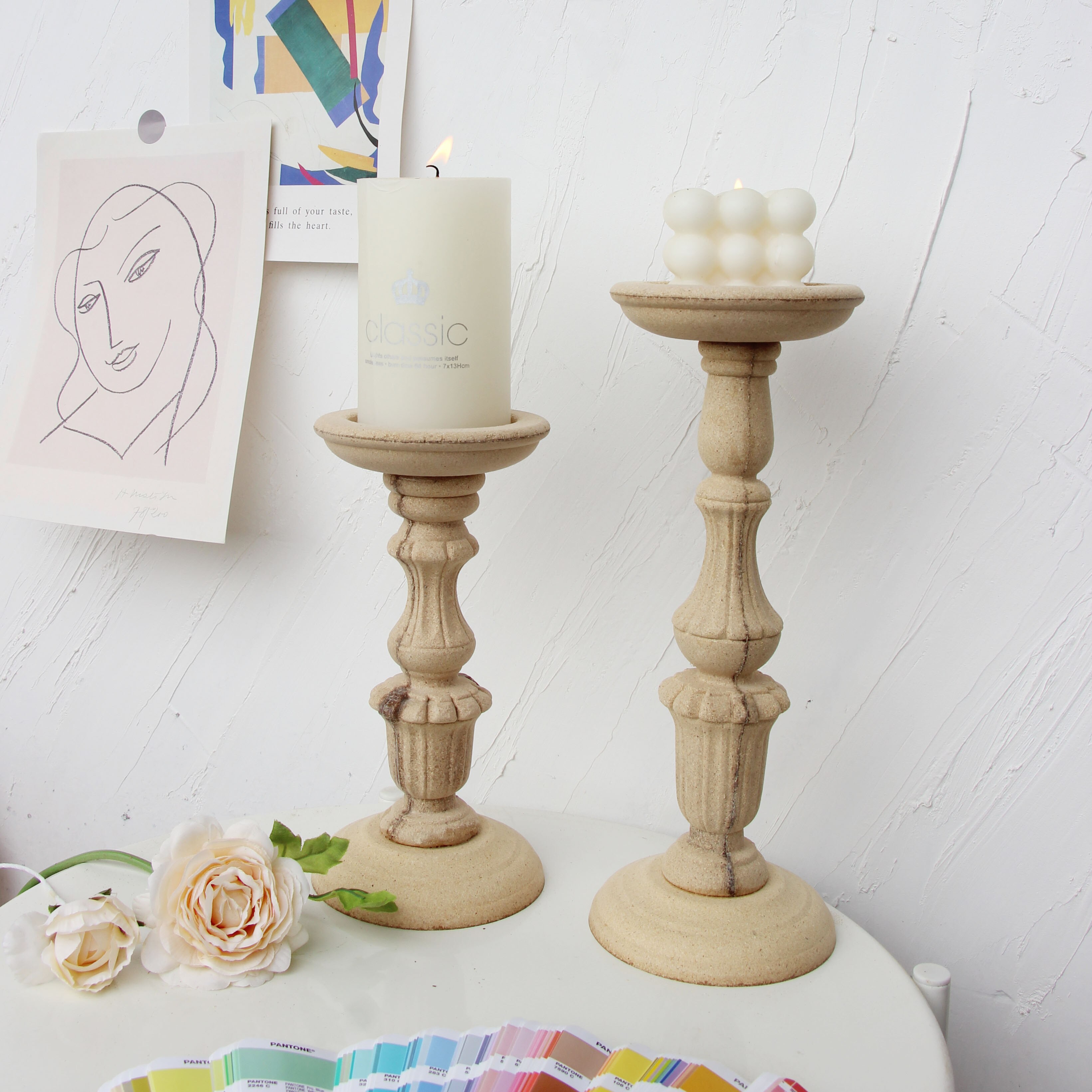 Kandelaar Houten Creatieve Kandelaar Patroon Lade Kaarshouder Handgemaakte Tafel Desktop Rustieke Bruiloft Decor