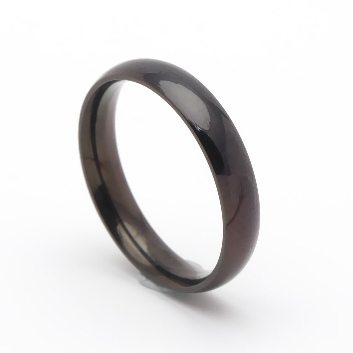 Witgouden dames 316l roestvrij staal 4mm meer kleur zwarte vingerringen sieraden ronde heren trouwring feest