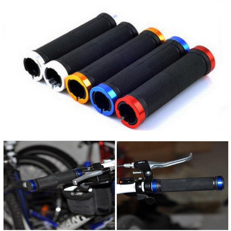 Convenient Durable 1 Pair Double Lock On Locking Mountain BMX Bike Bicycle Cycling Handle Bar Grips#259747