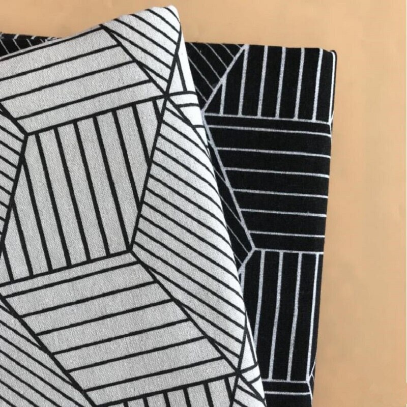 Geometric Patterns Printed Cotton Linen Fabric For DIY Patchwork Sewing Quilting Home Textile Crafts Photo Background Pillow