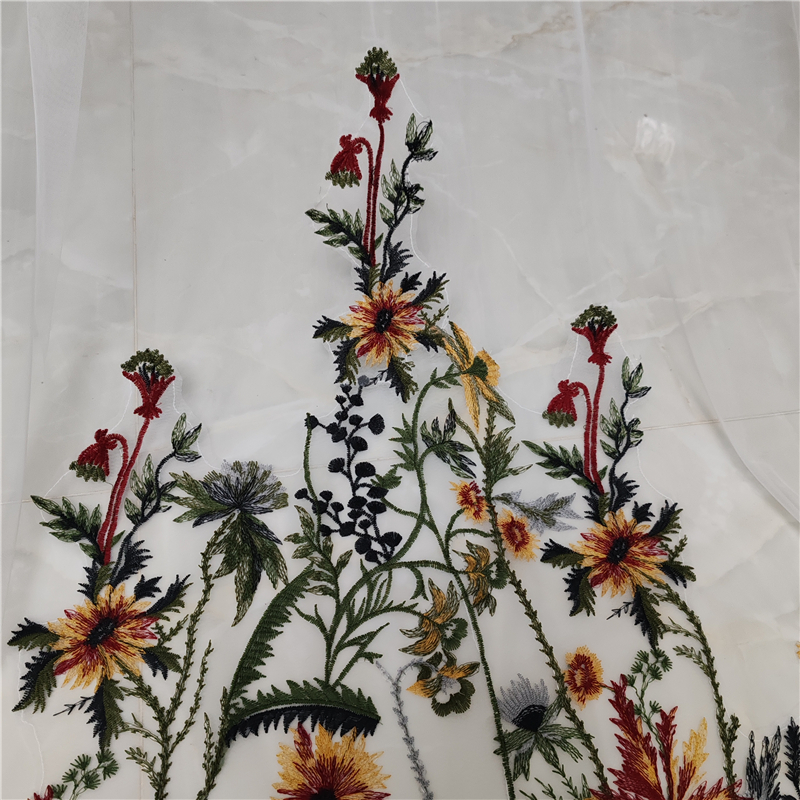 Velos de novia florales de colores, encaje bordado, tul blanco marfil, catedral, largo, negro, verde, rojo, amarillo, hojas, flores