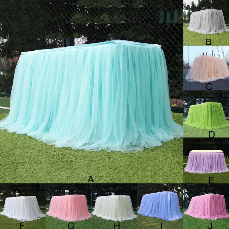 Tutu Tulle Tafel Rok Elastische Mesh Tulle Servies Tafelkleed Voor Bruiloft Tafel Decoratie Thuis Textiel Accessoires #1