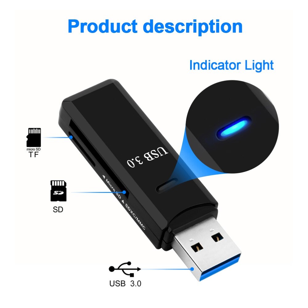 Mini Kaartlezer Usb 3.0 Micro Tf Smart Memory Card Adapter Voor Laptop Usb 3.0 Multi Smart Cardreader Sd-kaart reader