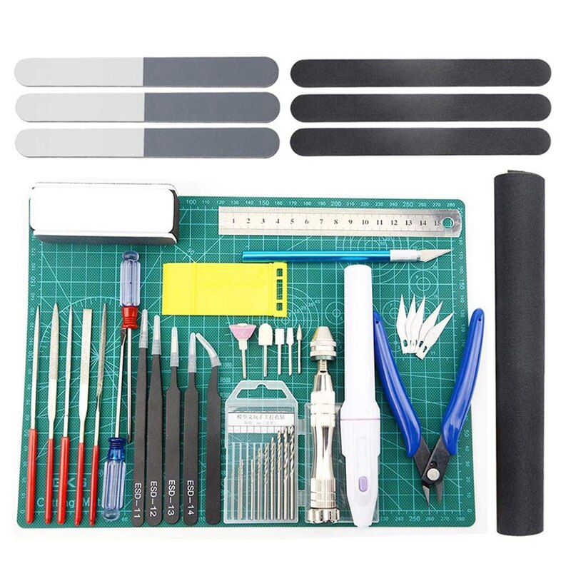 33 PCS Model Tools Kit Modeler Basic Tools Craft Set Hobby Building Tools Kit for Gundam Car Model Building Repairing and Fixing
