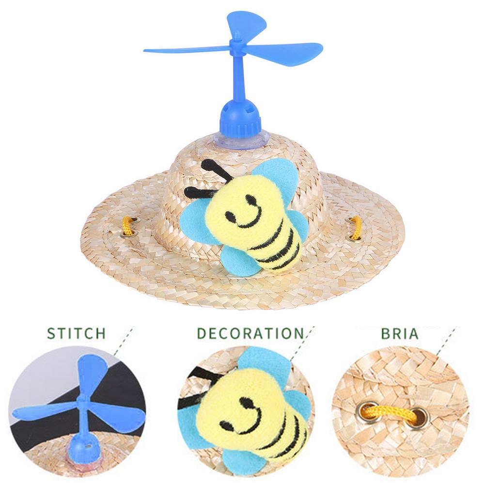 canna sombrero cappello mini elica carina cappello intrecciato cappello secchiello per cani di piccola taglia media Costum accessori per animali domestici puntelli fotografici