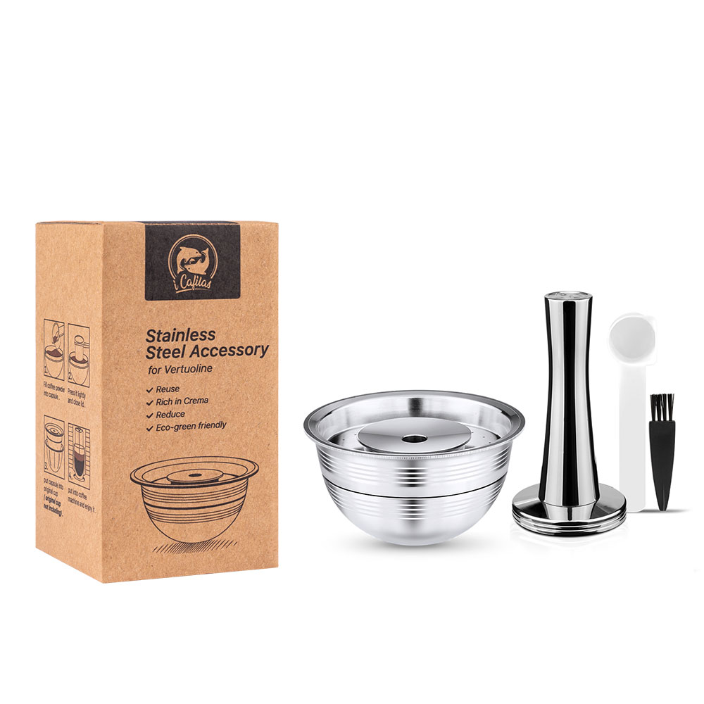 RECAFIMIL Wiederverwendbare Kapsel Für Nespresso Vertuo Nächsten Kaffee Filter Espresso Vertuoline Barista Accesorios Stahl Schote Große Tasse: 1 Kapsel 1 manipulieren