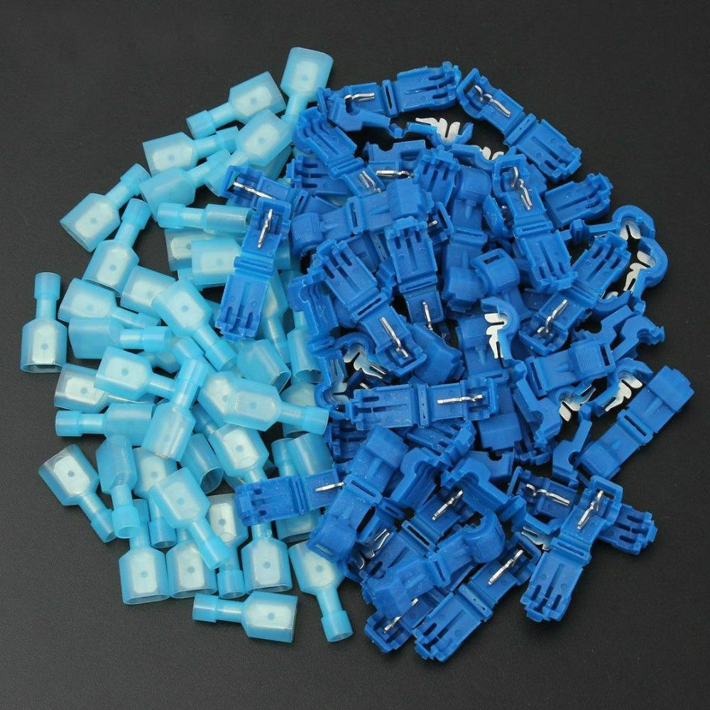 50pcs Quick Lock Wire Terminals Splice Electrical Cable Connectors Electrical Crimp Cable Snap Splice Lock for Crimp Electrical