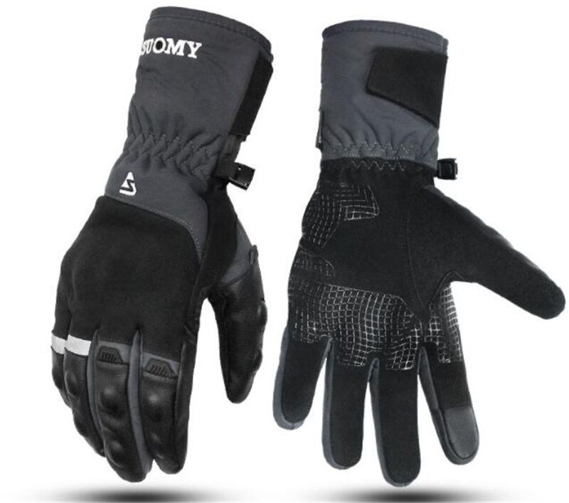SUOMY-Guantes de Moto impermeables para hombre, manoplas de invierno a prueba de viento con pantalla táctil, 100%: SU-07-1 Gray / XXL
