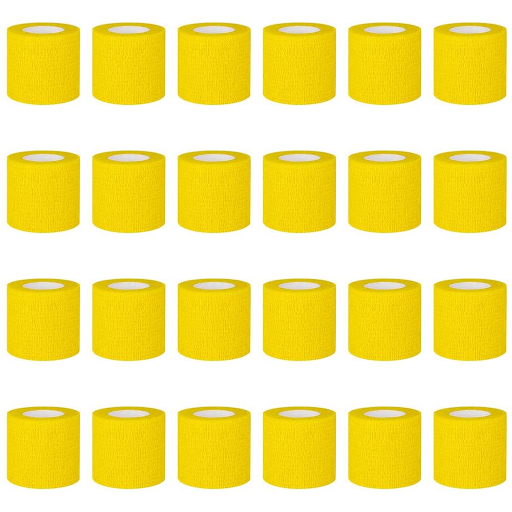 24 rolls Self Adhesive Bandage Wrap Cohesive Bandage Sports Tape Vet Wrap: Yellow