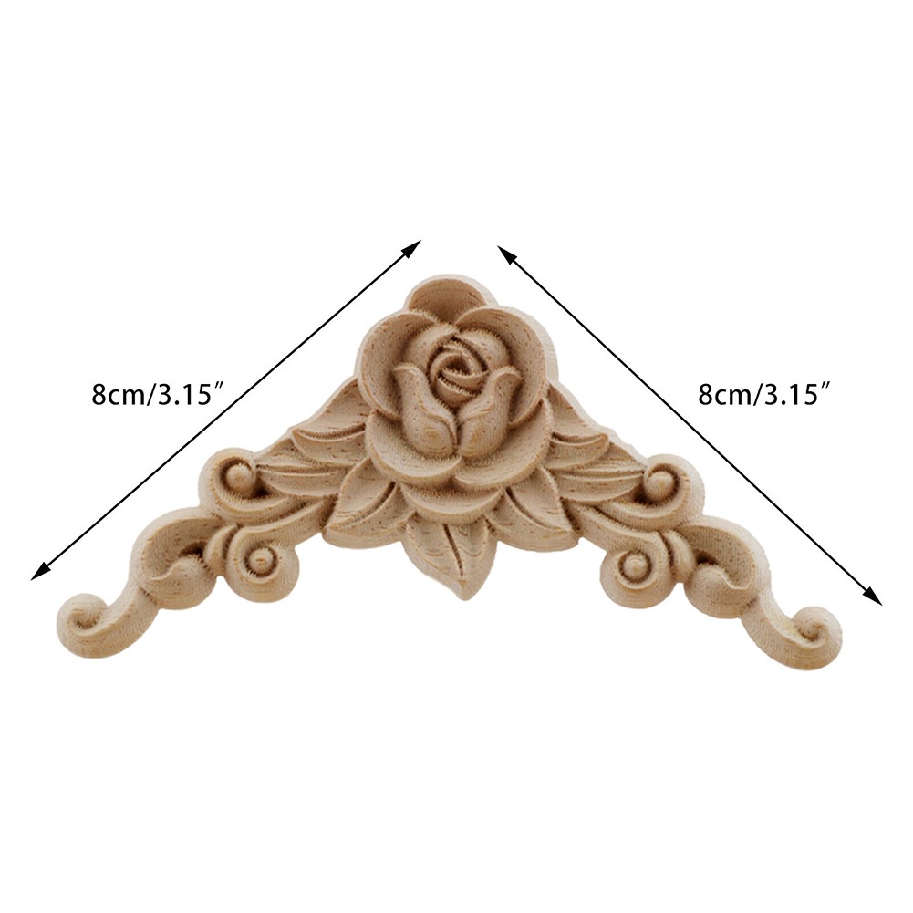 Autocollant d'incrustation d'angle de sculpture sur bois, cadre de porte d'angle de fenêtre de meuble, autocollant en bois d'armoire, décoration faite à la main, DIY bricolage, 4 pièces/ensemble