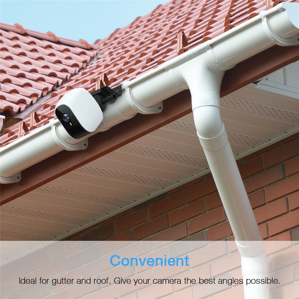 Black eufyCam 2 eufyCam E Wasserstein Weatherproof Gutter Mount Compatible with eufyCam 2C Give The Best Viewing Angle to Your Surveillance Camera 