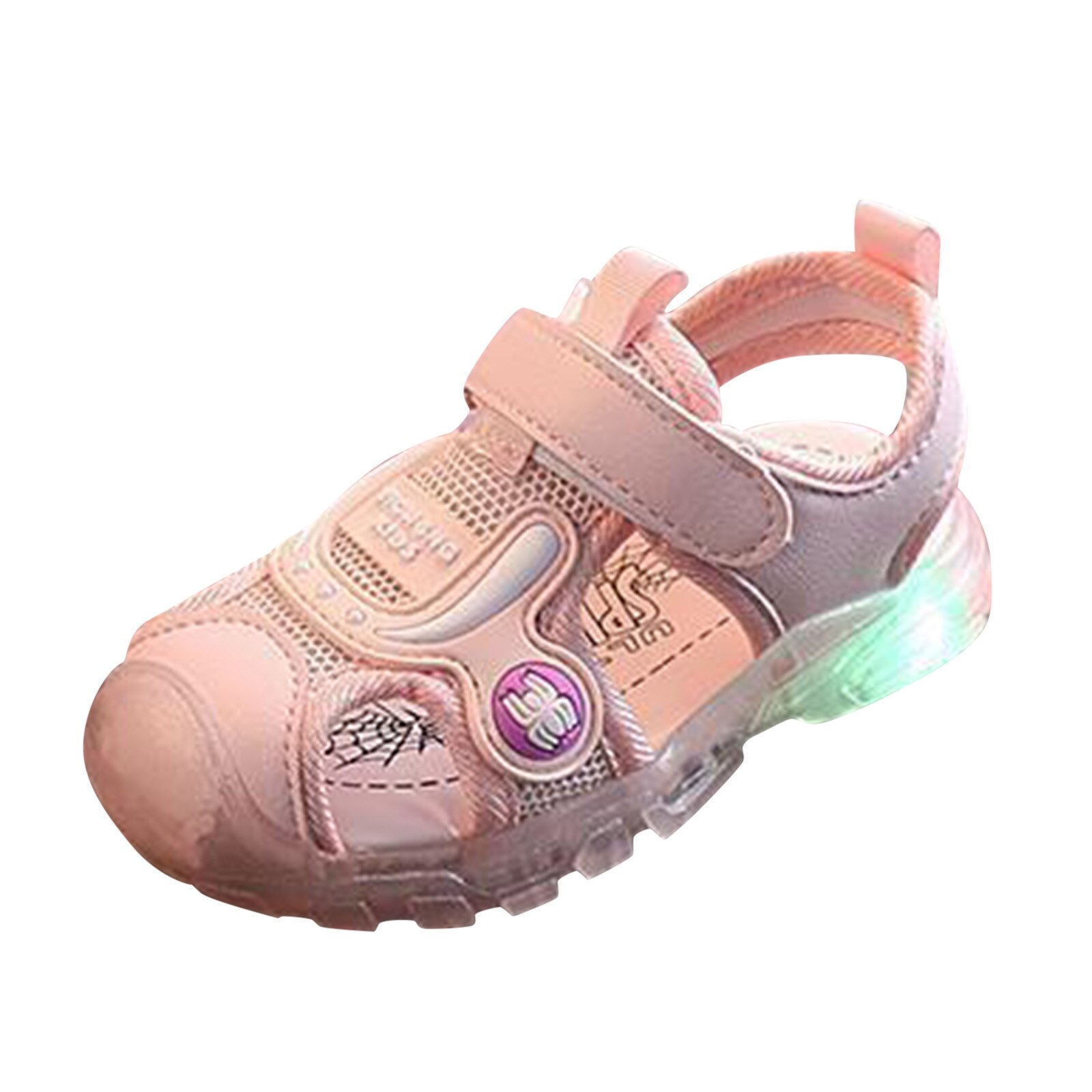 Toddler Kids Sport shoes Summer Boys Girls sandales Baby Sandals LED Luminous Shoes Sneakers Children beach sandals sandalias: Pink / 25