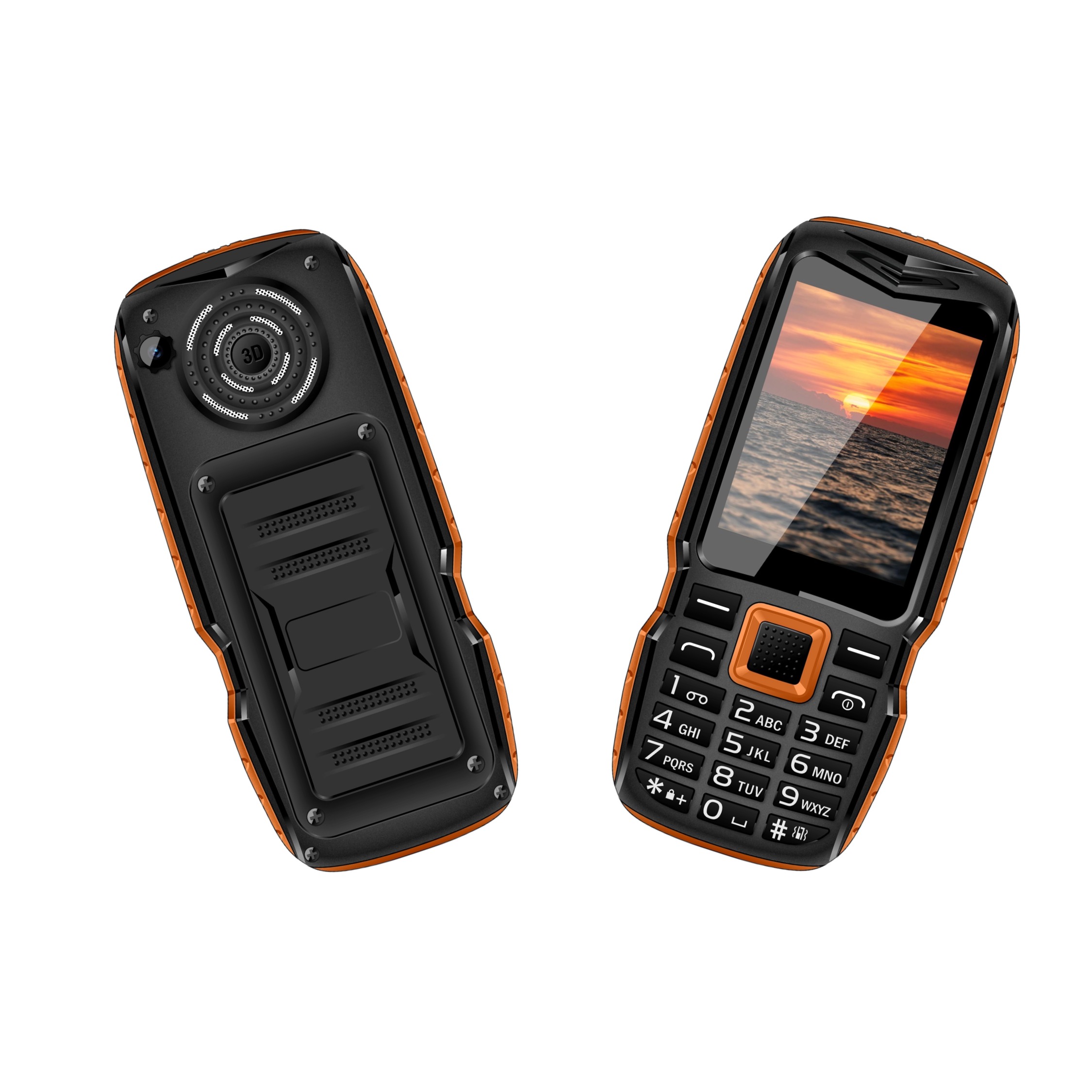 Mafam N6700 Budget-Telefon, große Taste, Senior-Telefon, GSM, 2G, Lautsprecher, 2,4-Zoll-Großbildschirm, Bluetooth, dünne Mobiltelefone, entsperrt: Orange / Bündel 3