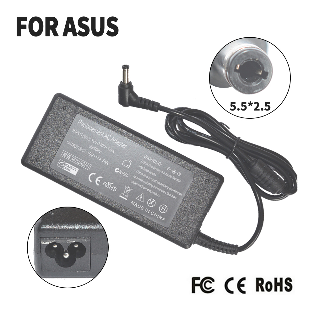 19v 4.74a 5.5*2.5mm 90w korvaava lenovo/asus/toshiba adp -90sb w3 u3 k50ab k61ic x53t kannettavan tietokoneen laturin virtalähde