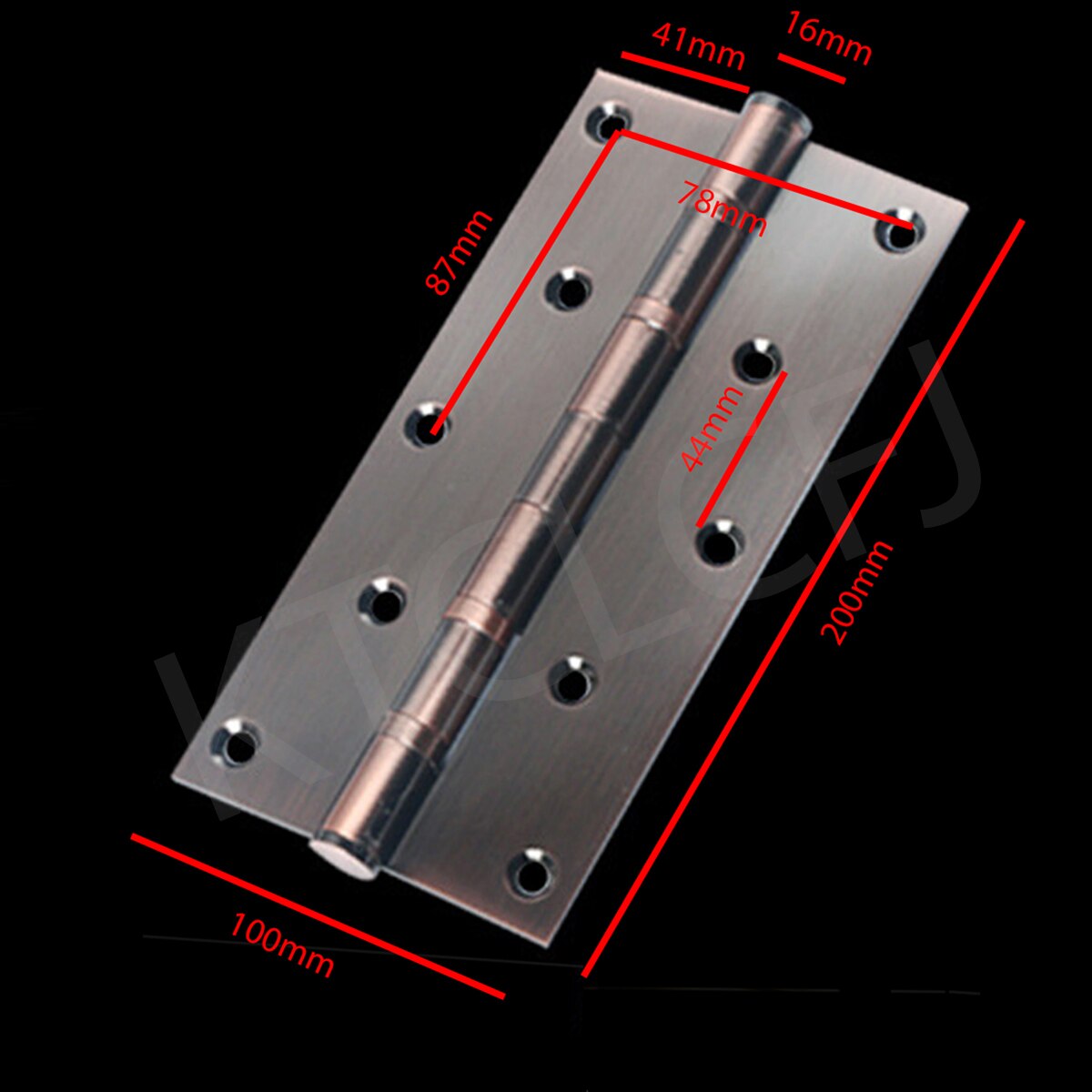 8 Inch Rvs Zwarte Platte Deur Scharnier Gratis Slot Houten Deur Binnendeur Lager Decoratieve Meubels Scharnier