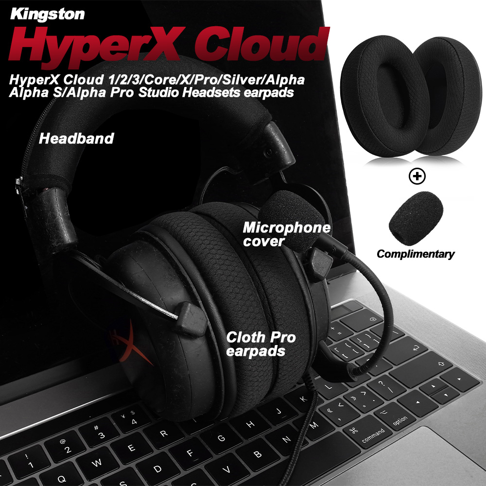 Replacement Foam Ear Pads for HyperX Cloud 123 Alpha, II,III,Stinger,Silver,Core,X,S,Pro Headphones memory foam Earpads Protein