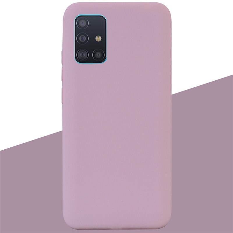 Silikon Fall Für Samsung Galaxy A71 Fall Candy Farbe Zurück Abdeckung Weiche TPU Fall Für Samsung Galaxy A 71 A715F stoßstange Coque Fundas: 15 Lotus Pink