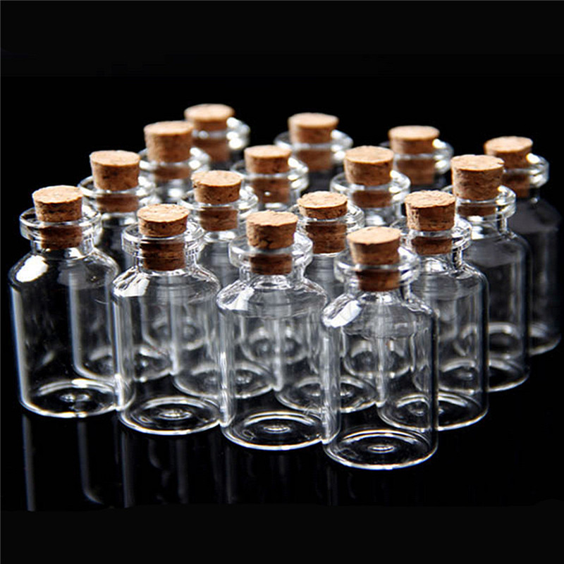 KiWarm 10 stks 5 ml 18x40mm Kleine Tiny Transparant Glass Wishing Fles Ambachten Clear Voor Bruiloft Decoratie