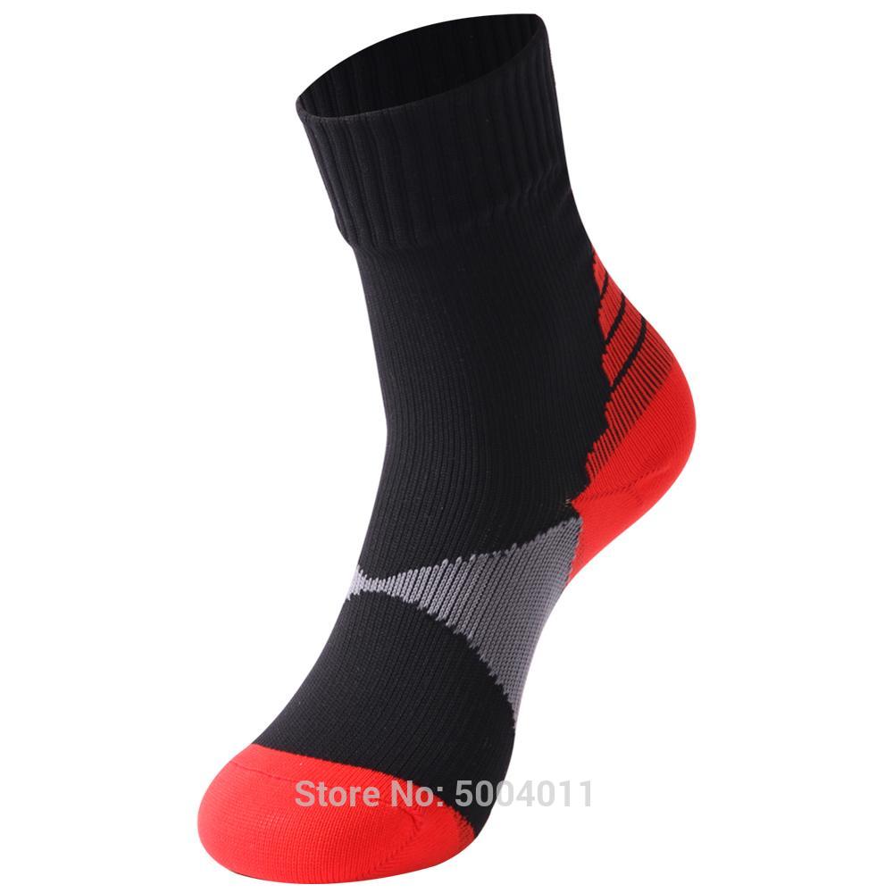 RANDY SUN Socks Children Kids 100% Waterproof Socks Cycling Quick Drying Camping Hiking Socks Soft Breathable Antibacterial: Black Red / M