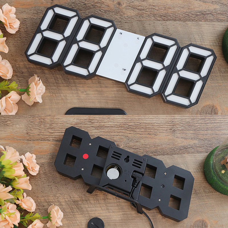 Nordic Electronic Clock Table Clocks Snooze Led Digital Wall Clocks Hanging Watch Calendar Thermometer Desktop Decorations