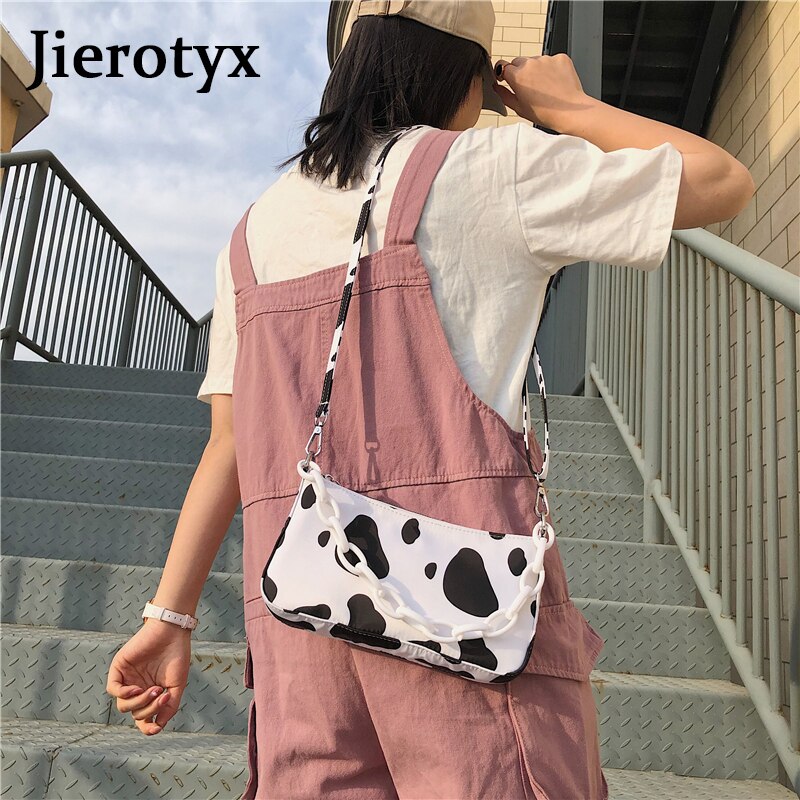 Jaarotyx messenger bag handväskor för kvinnor komönstertryck metallkedja läder axelväskor casual crossbody-väskor