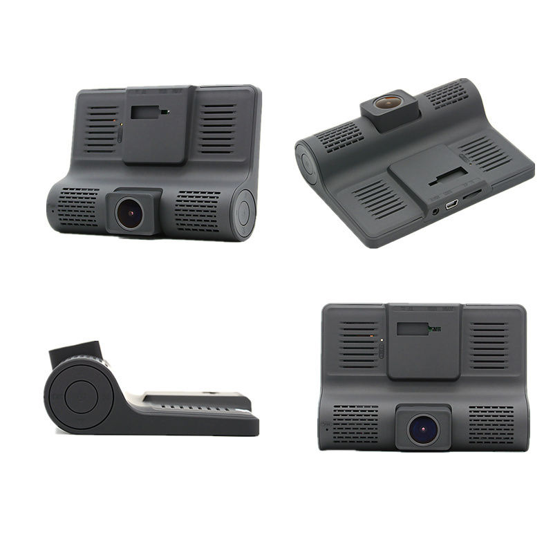 Auto hd dvr 3 lens 4.0 inch dashcam dubbele lens, dvrs dashcam dvr met achteruitrijcamera videorecorder autoregistratie