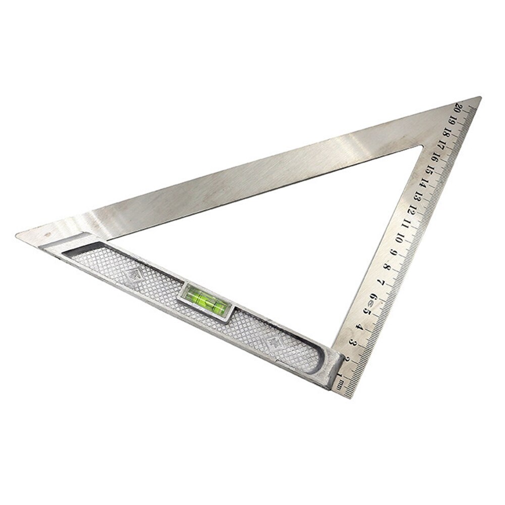Escuadras de 90 grados, herramienta de medición para carpintería con cuenta Horizontal, ángulo de carpintero, regla triangular de acero inoxidable portátil para el hogar: 20cm