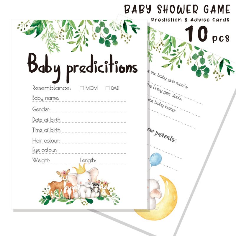 10 Pack Advice and Prediction Cards for Baby Shower Game Parent Message Advice Book Fun Gender Neutral Shower Party